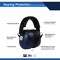 Ge Over-the Head Folding Earmuffs, 26dB, Cushioned Headband, Blue GM451 - alternate 2